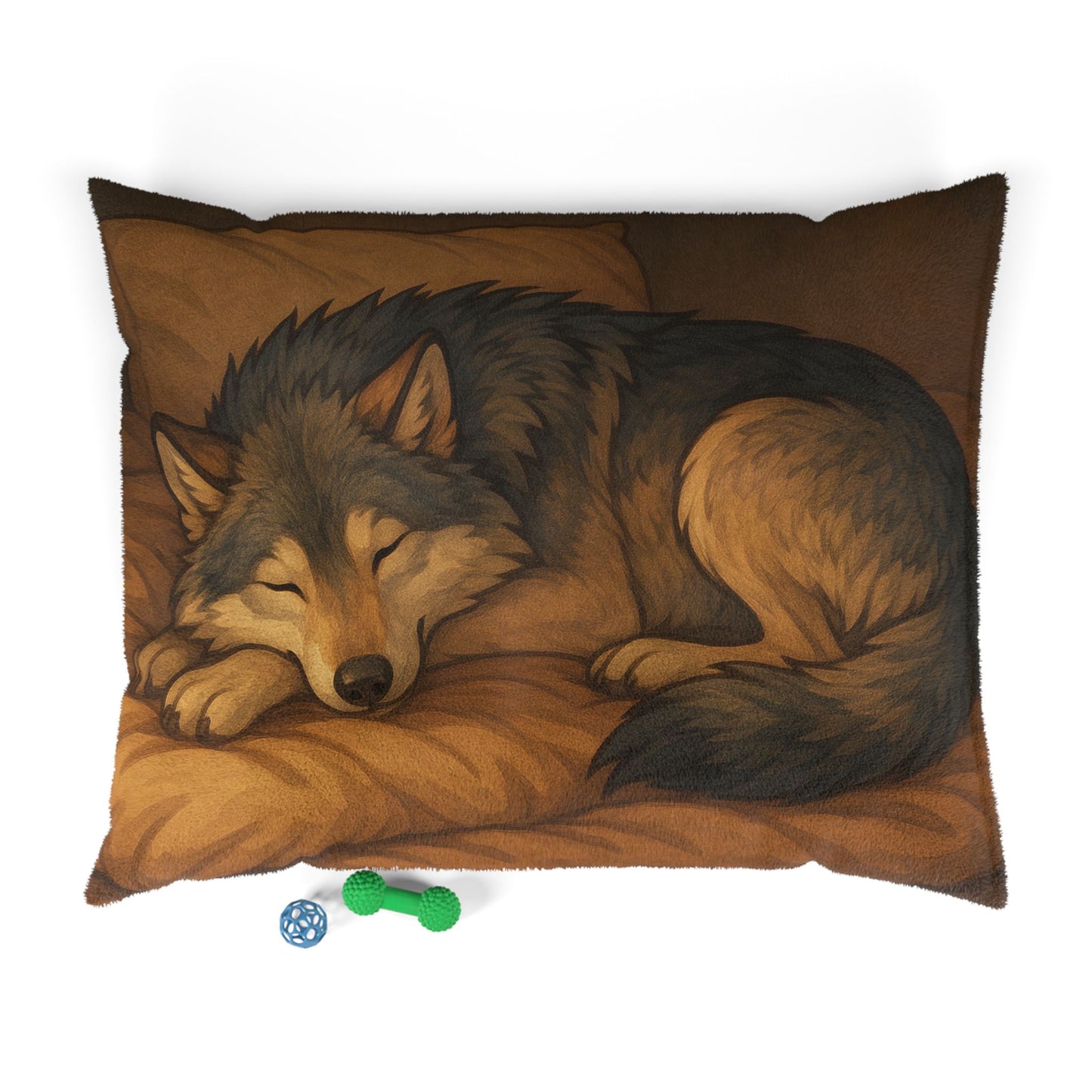 Cozy Wolf Pet Bed - Soft Plush Dog Pillow for Comfortable Resting