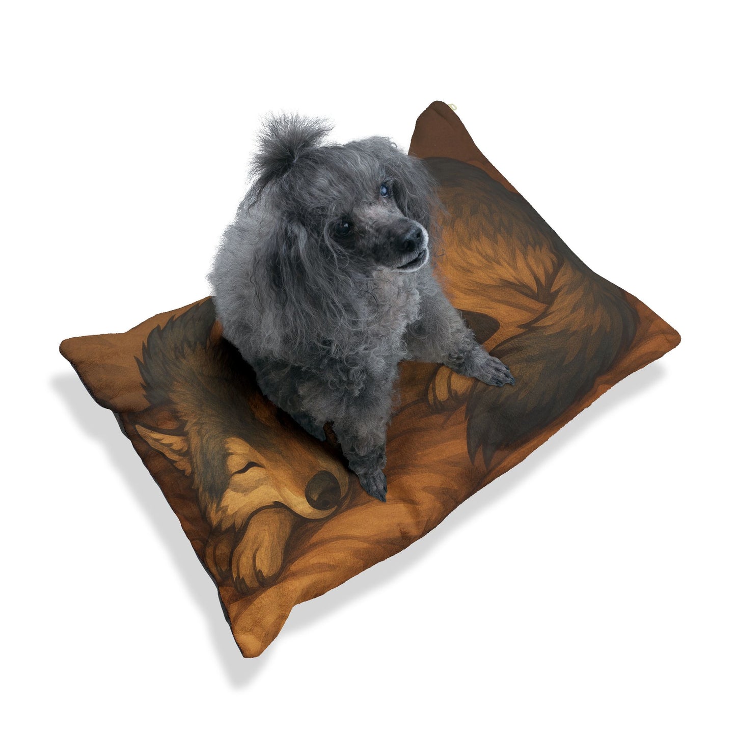 Cozy Wolf Pet Bed - Soft Plush Dog Pillow for Comfortable Resting
