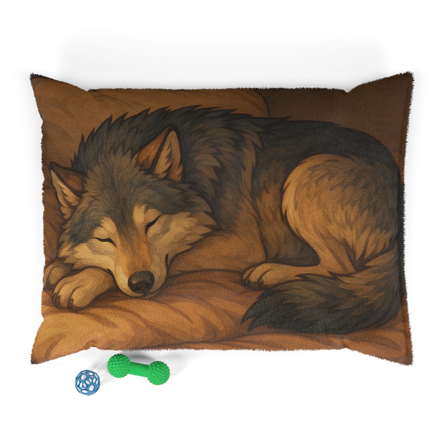 Cozy Wolf Pet Bed - Soft Plush Dog Pillow for Comfortable Resting