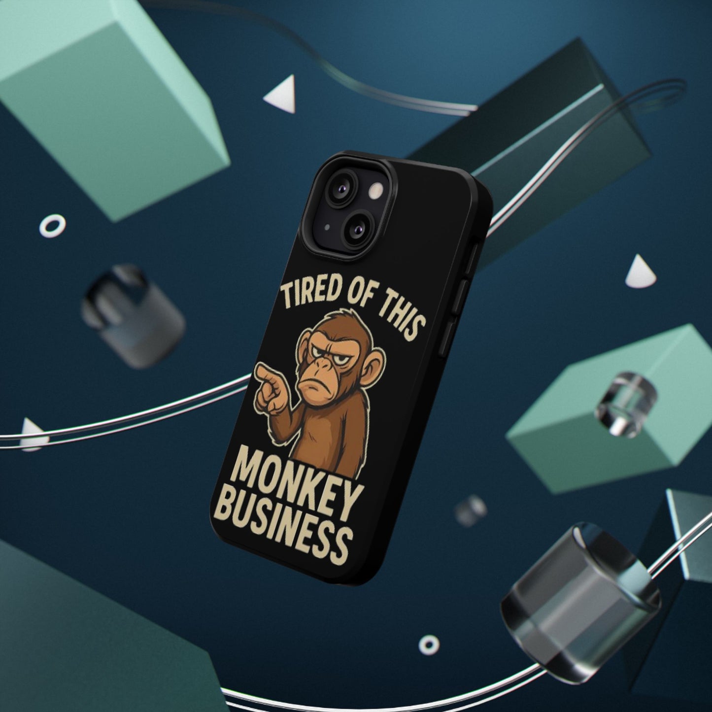 Humorous Monkey Business Phone Case - Impact-Resistant Cover for Fun-Loving Individuals