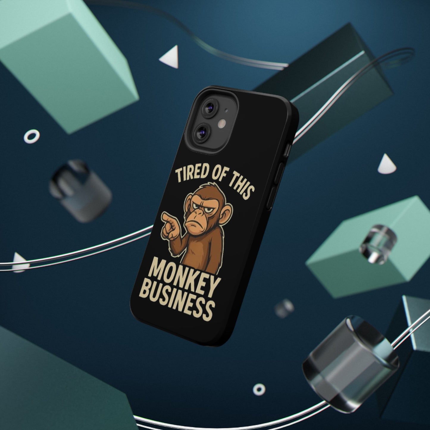 Humorous Monkey Business Phone Case - Impact-Resistant Cover for Fun-Loving Individuals