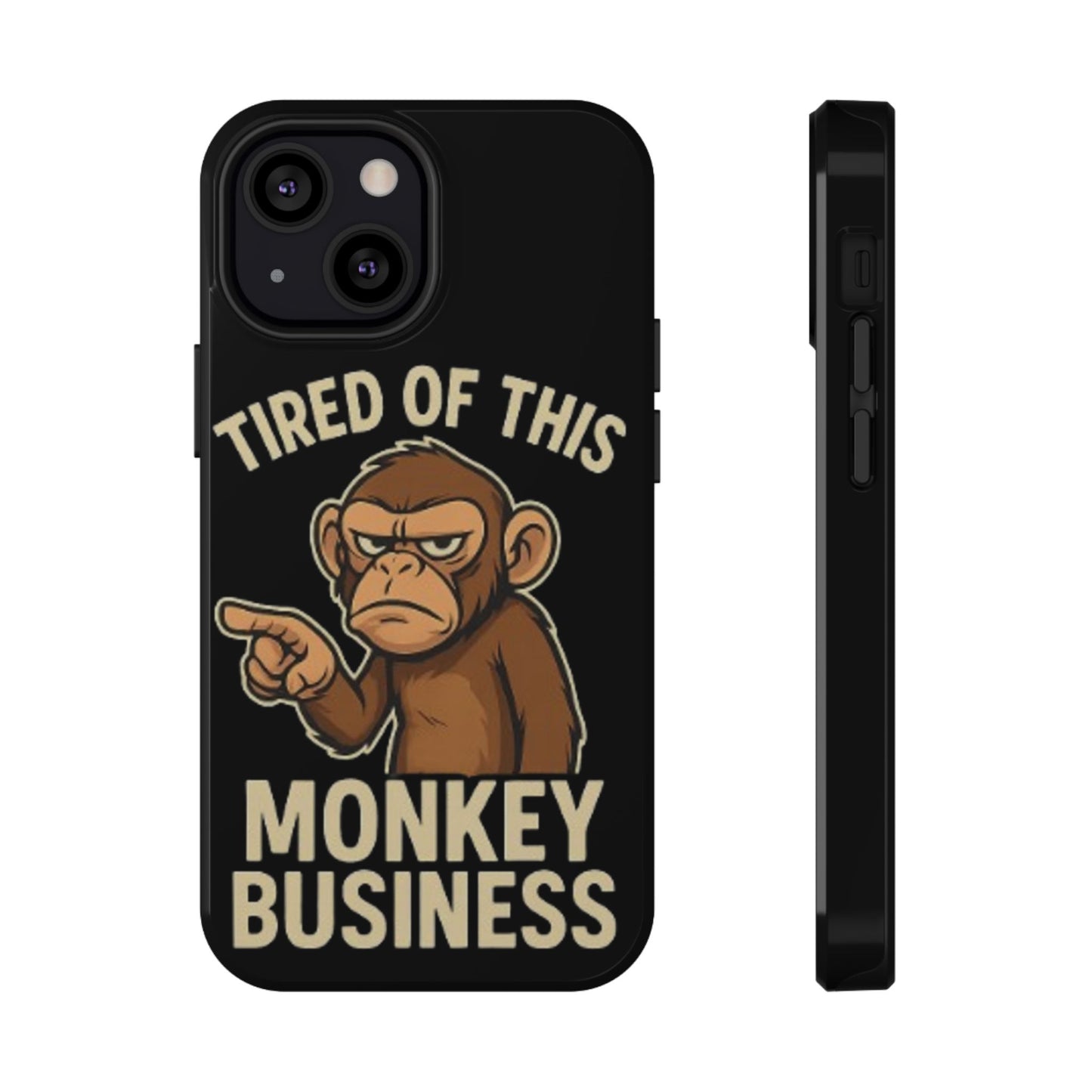 Humorous Monkey Business Phone Case - Impact-Resistant Cover for Fun-Loving Individuals