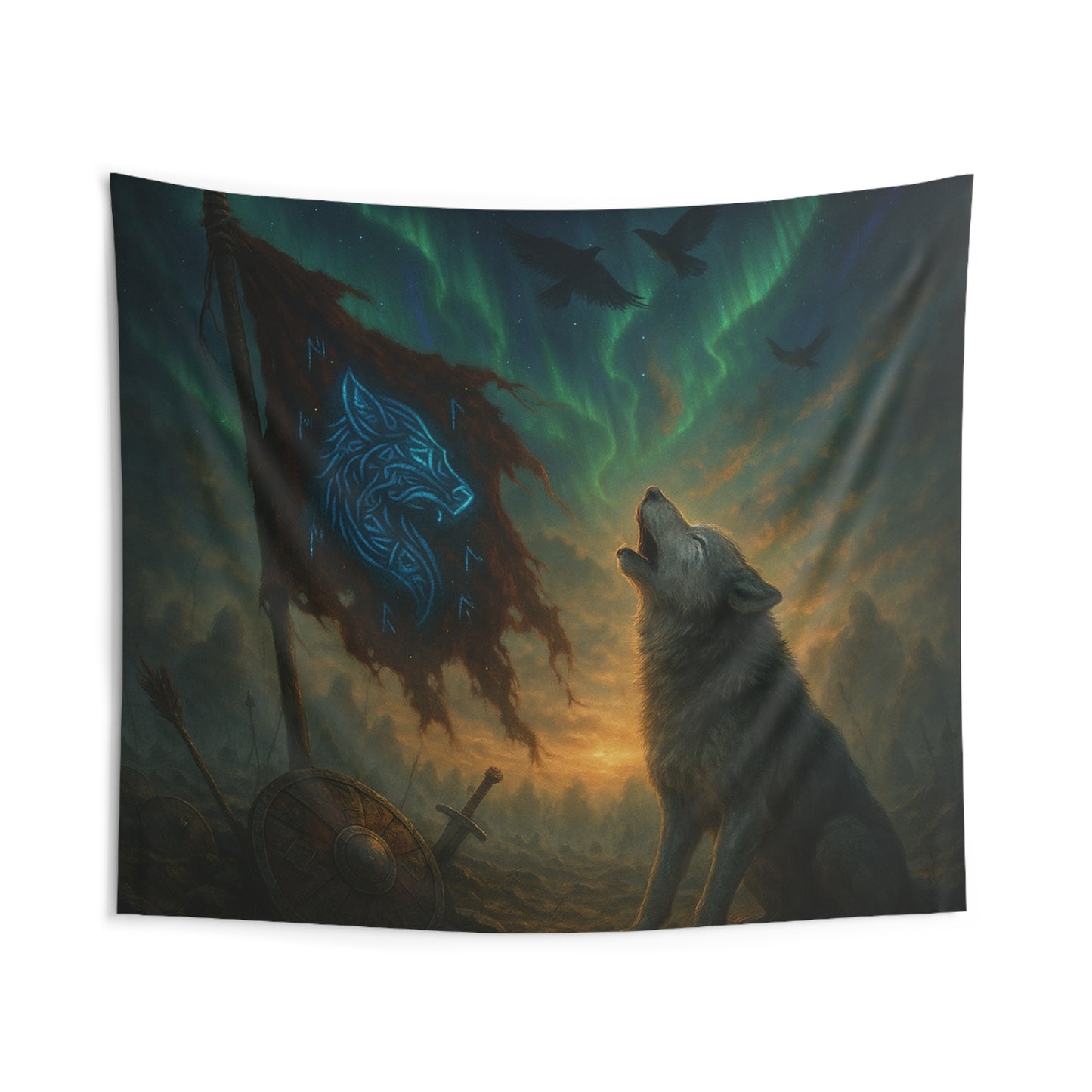 Guardian Wolf tapestry