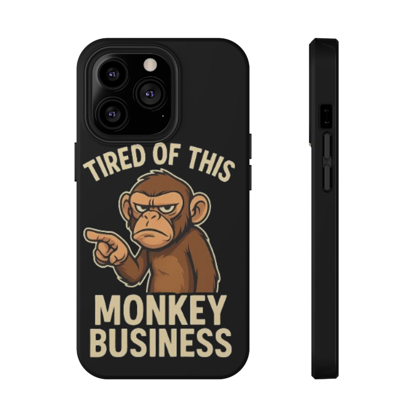 Humorous Monkey Business Phone Case - Impact-Resistant Cover for Fun-Loving Individuals
