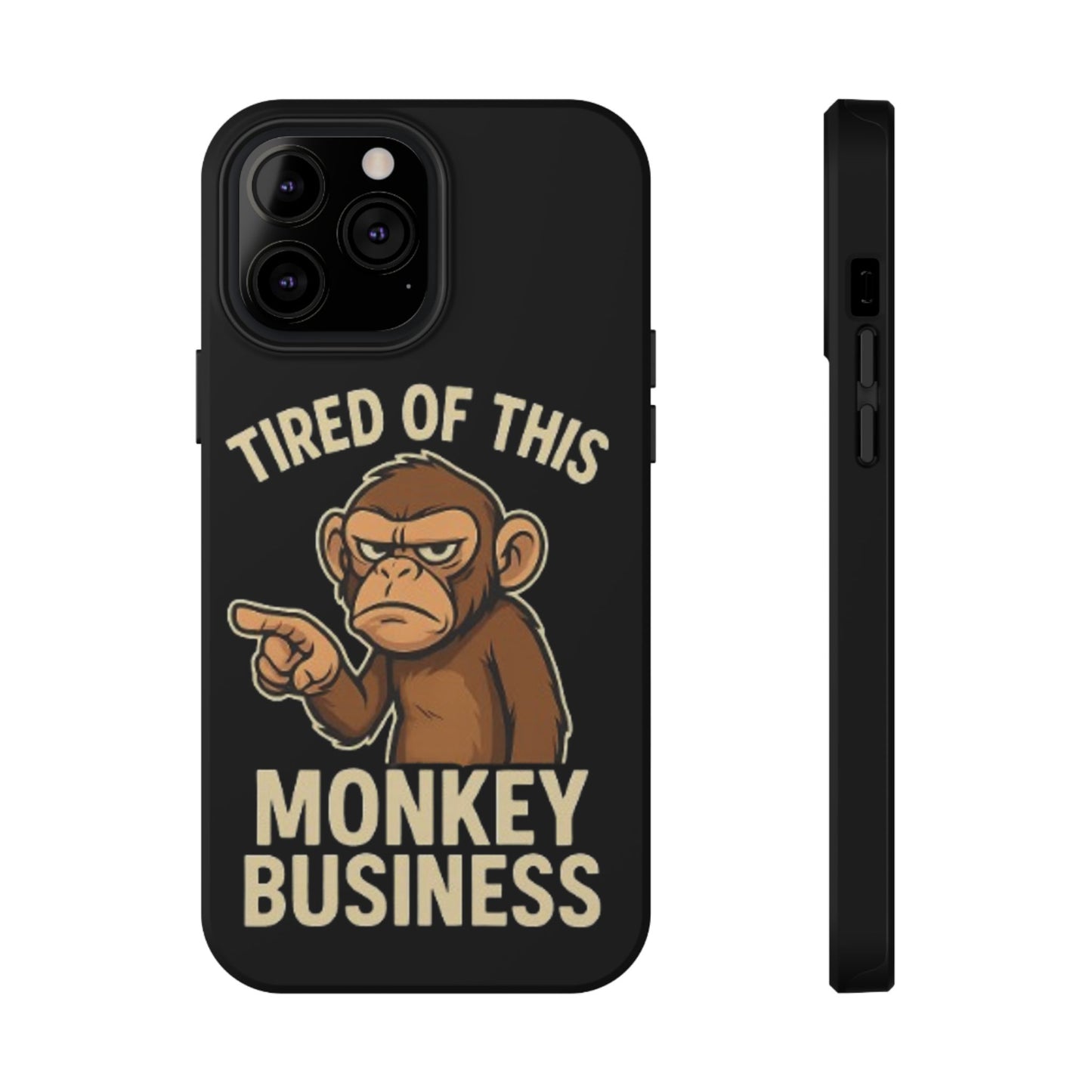 Humorous Monkey Business Phone Case - Impact-Resistant Cover for Fun-Loving Individuals