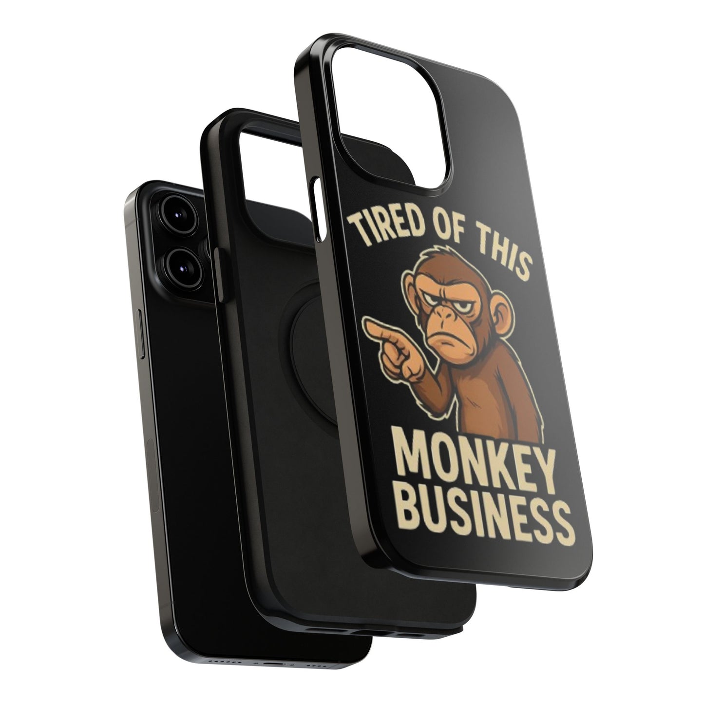 Humorous Monkey Business Phone Case - Impact-Resistant Cover for Fun-Loving Individuals