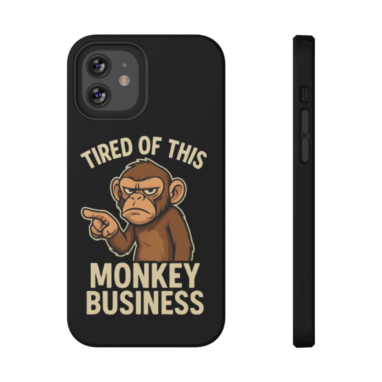 Humorous Monkey Business Phone Case - Impact-Resistant Cover for Fun-Loving Individuals