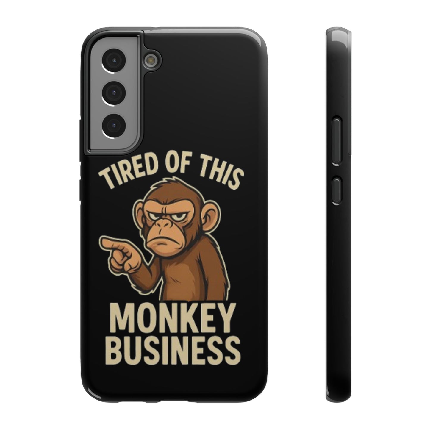 Humorous Monkey Business Phone Case - Impact-Resistant Cover for Fun-Loving Individuals