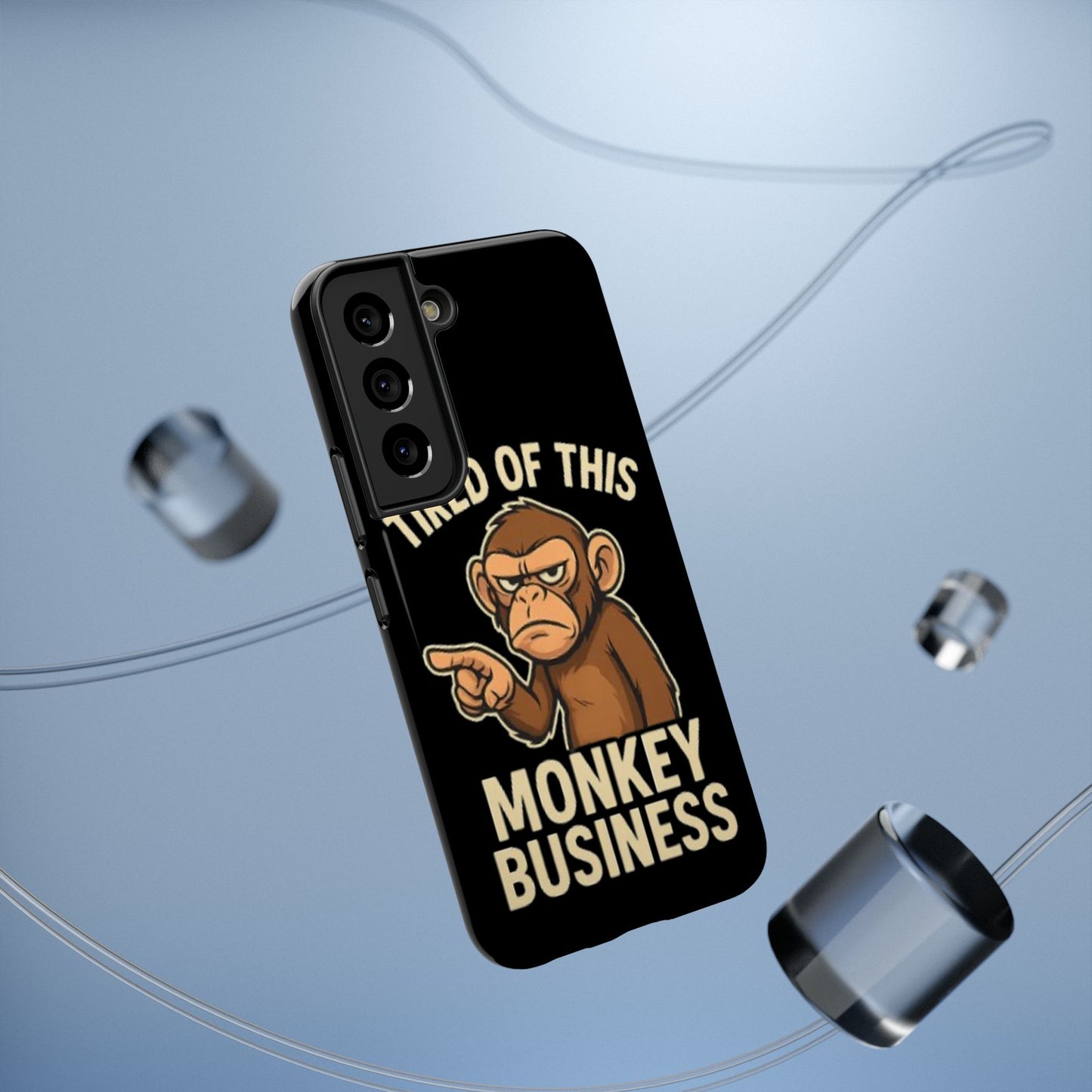 Humorous Monkey Business Phone Case - Impact-Resistant Cover for Fun-Loving Individuals