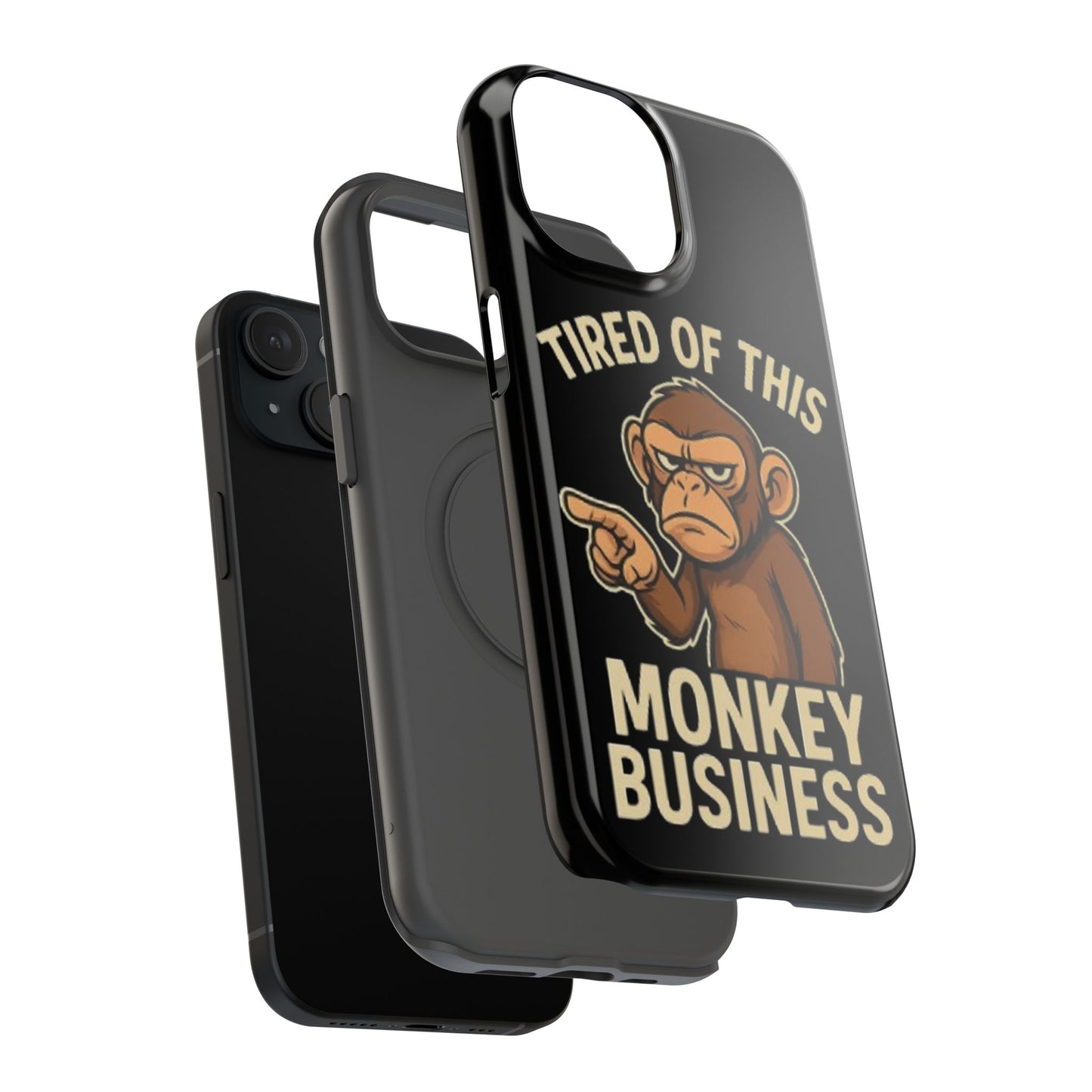 Humorous Monkey Business Phone Case - Impact-Resistant Cover for Fun-Loving Individuals