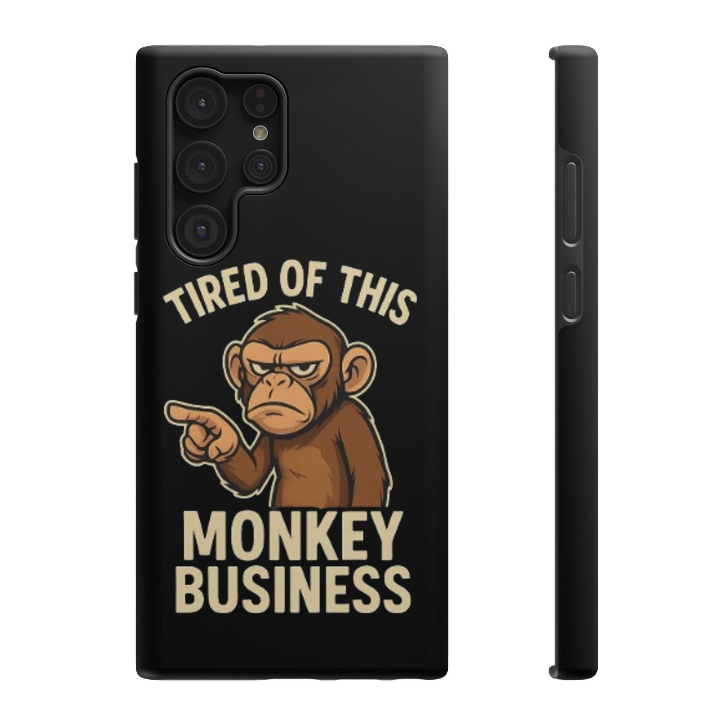 Humorous Monkey Business Phone Case - Impact-Resistant Cover for Fun-Loving Individuals