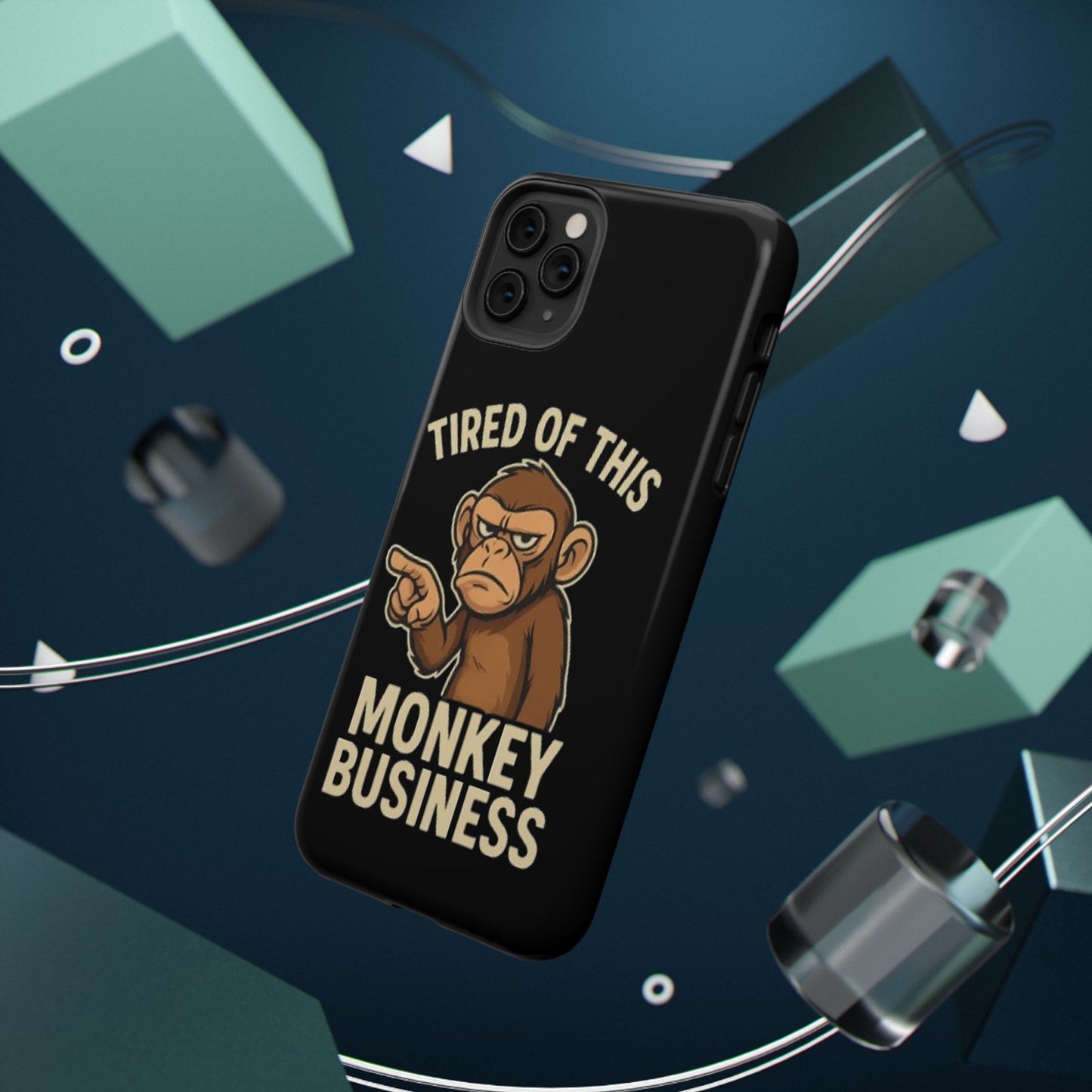 Humorous Monkey Business Phone Case - Impact-Resistant Cover for Fun-Loving Individuals