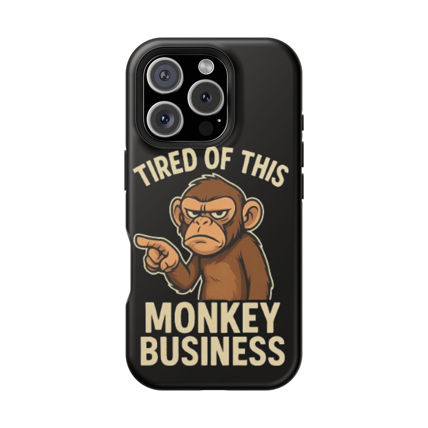 Humorous Monkey Business Phone Case - Impact-Resistant Cover for Fun-Loving Individuals