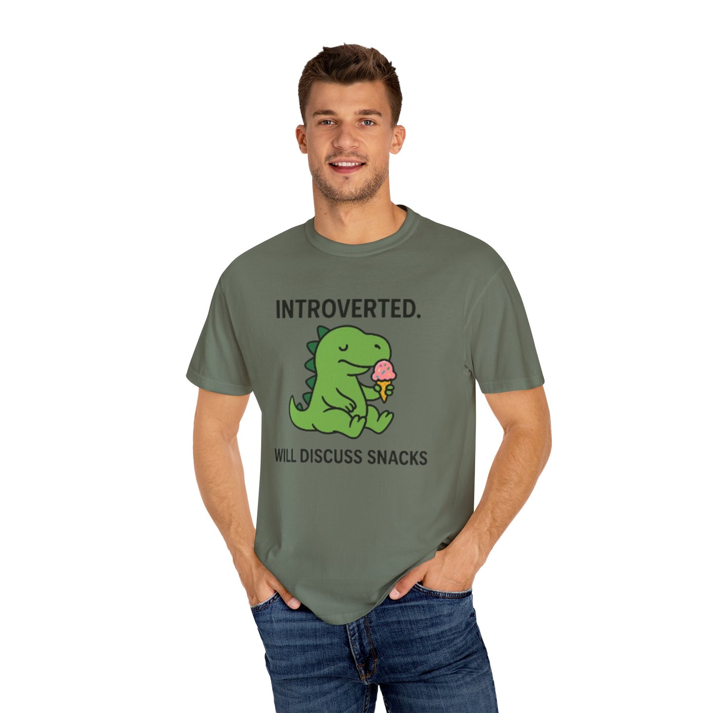 Introverted Dinosaur T-Shirt - Funny Snack Lover Gift