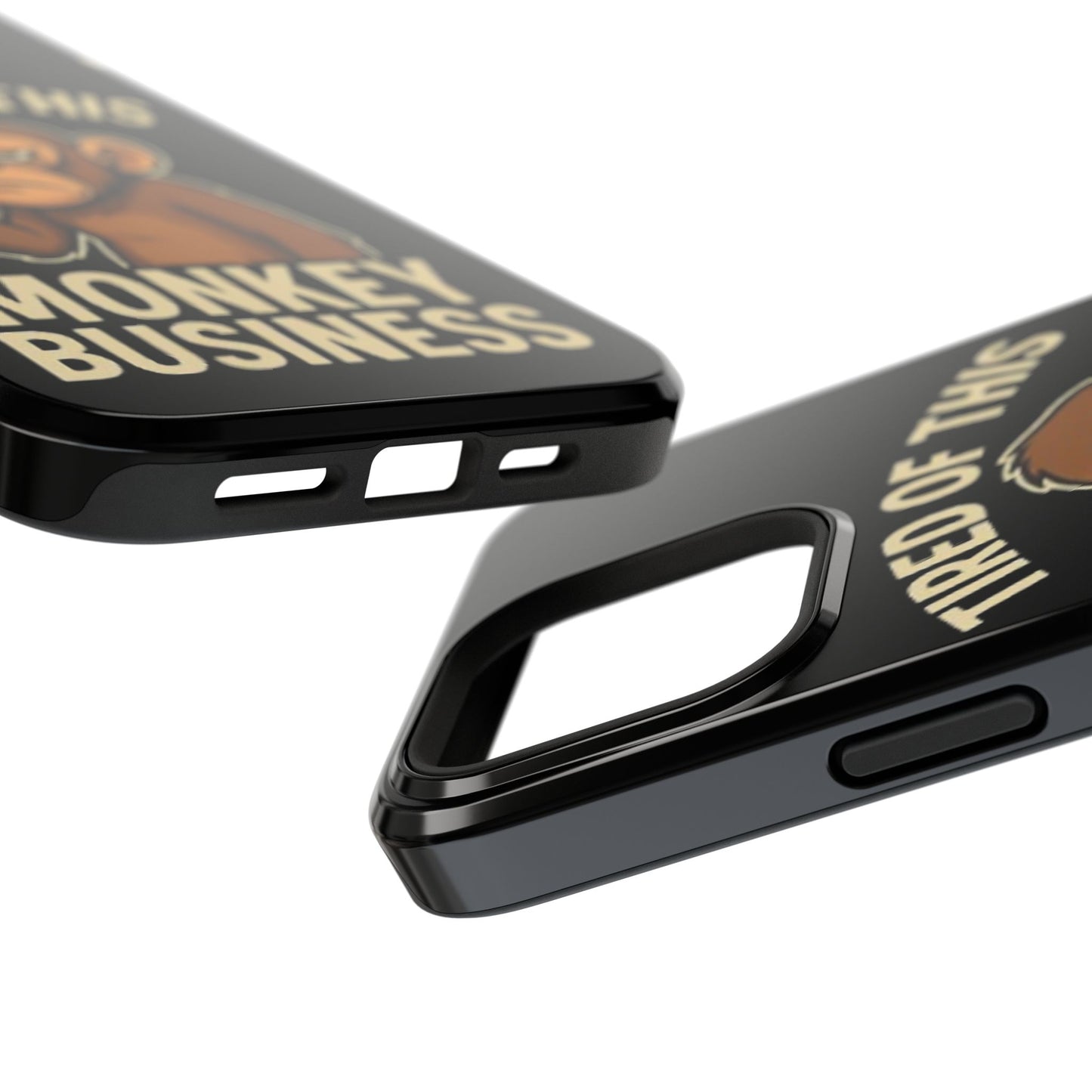 Humorous Monkey Business Phone Case - Impact-Resistant Cover for Fun-Loving Individuals