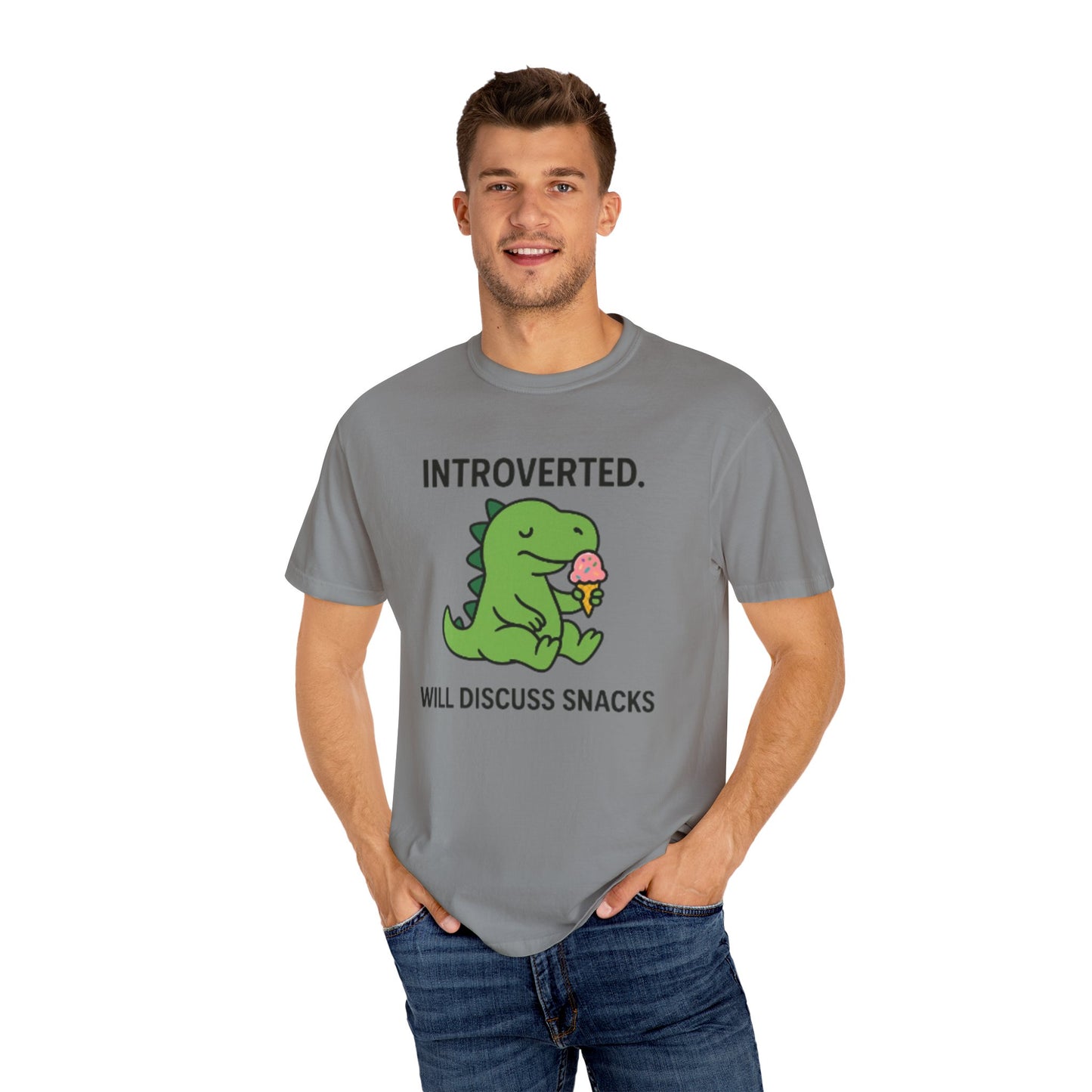 Introverted Dinosaur T-Shirt - Funny Snack Lover Gift