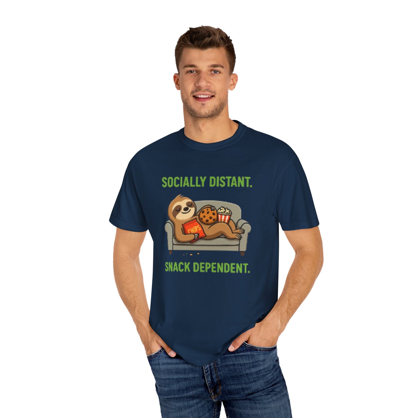 Socially Distant Snack Dependent T-Shirt for Sloth Lovers