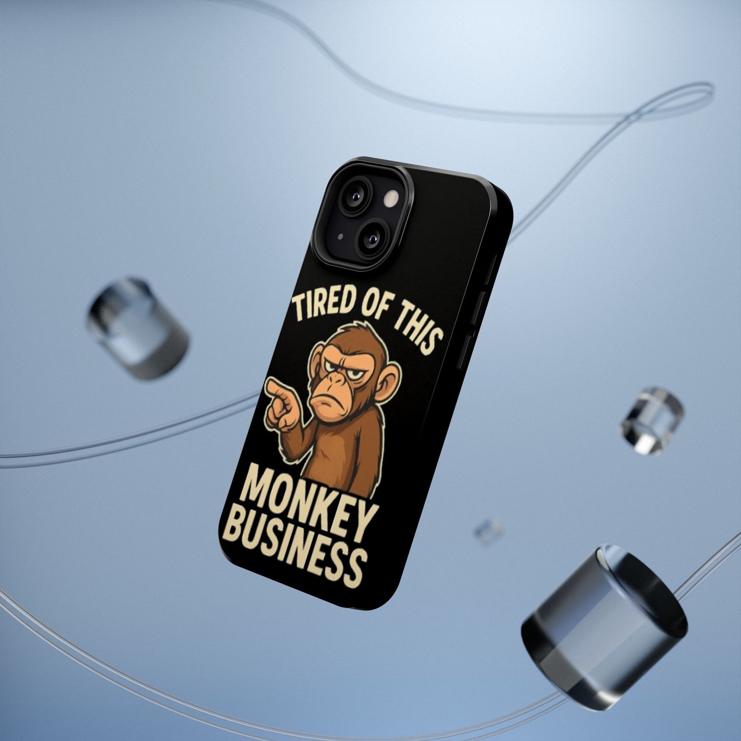 Humorous Monkey Business Phone Case - Impact-Resistant Cover for Fun-Loving Individuals