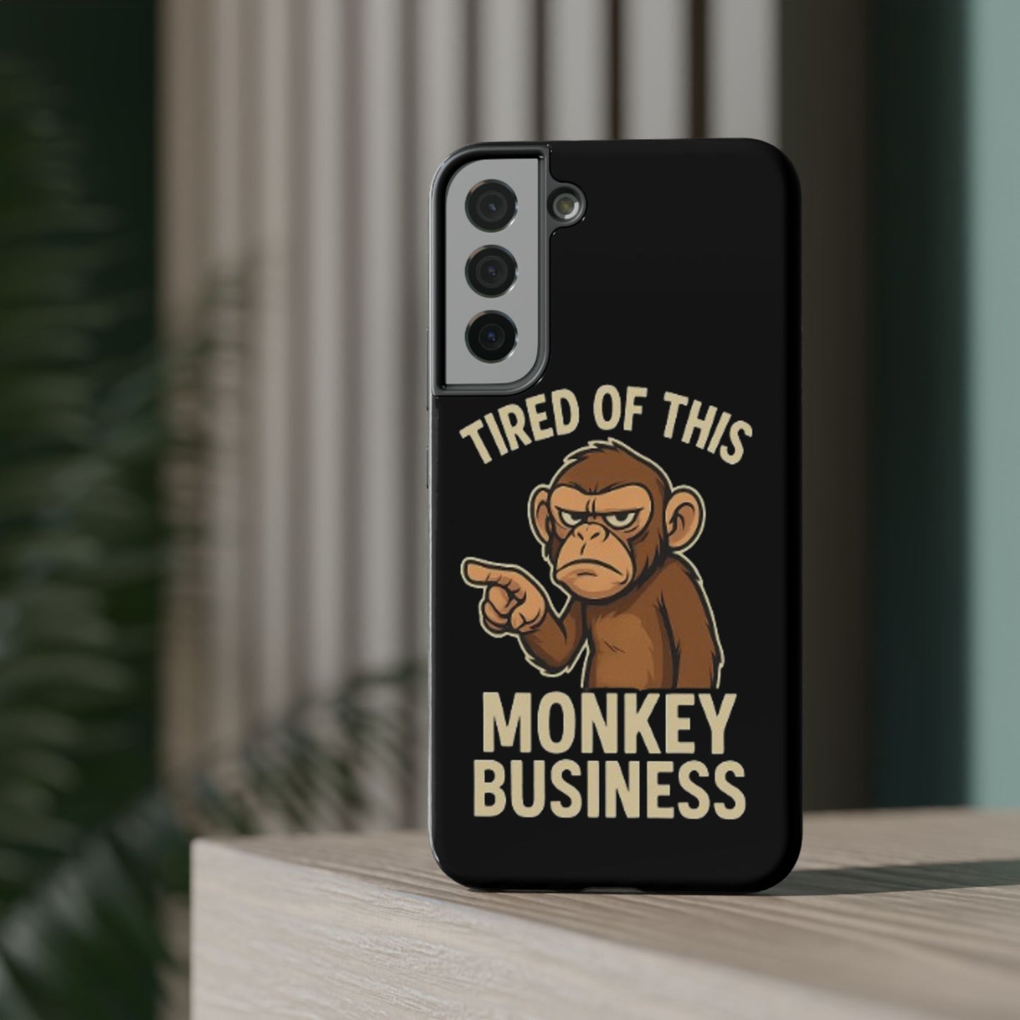 Humorous Monkey Business Phone Case - Impact-Resistant Cover for Fun-Loving Individuals