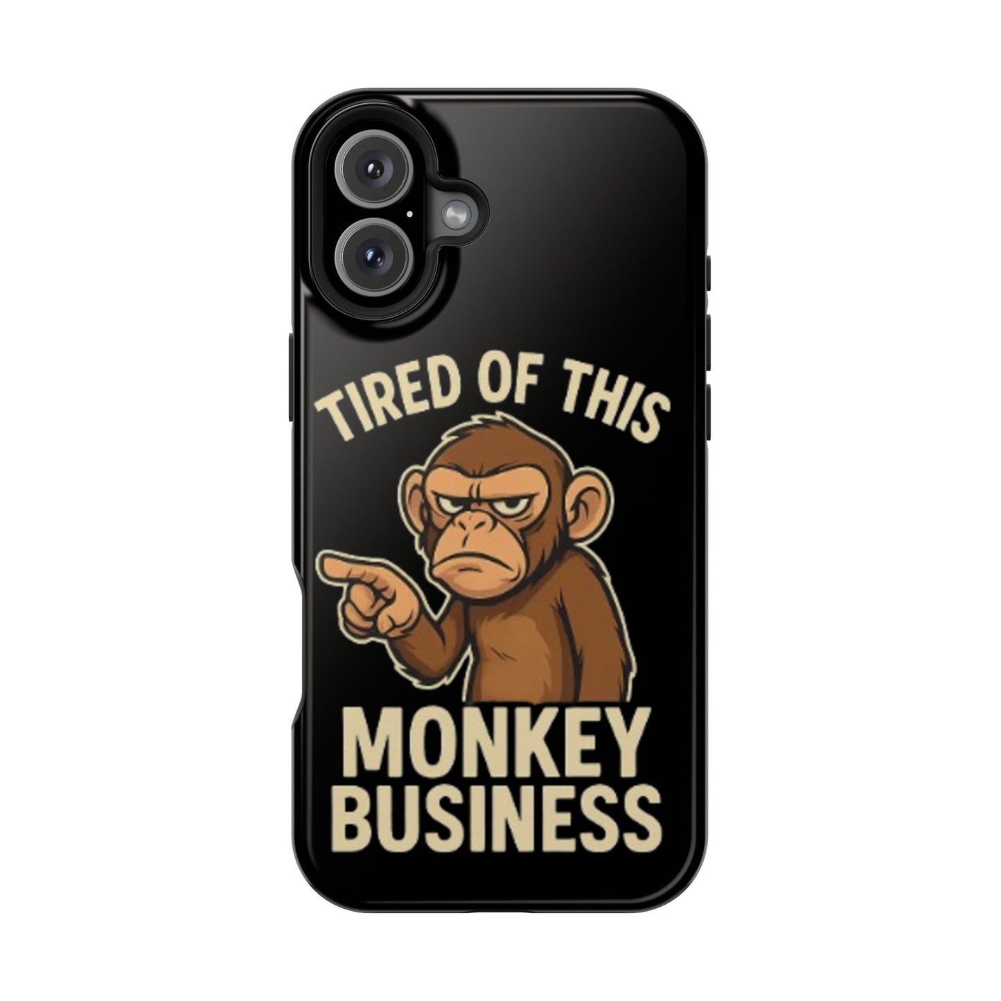 Humorous Monkey Business Phone Case - Impact-Resistant Cover for Fun-Loving Individuals