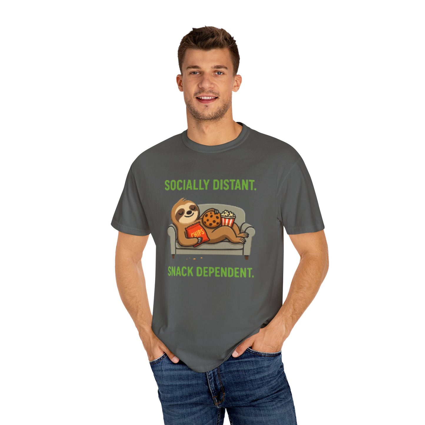 Socially Distant Snack Dependent T-Shirt for Sloth Lovers