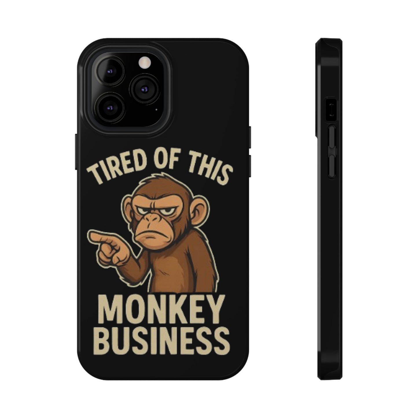 Humorous Monkey Business Phone Case - Impact-Resistant Cover for Fun-Loving Individuals