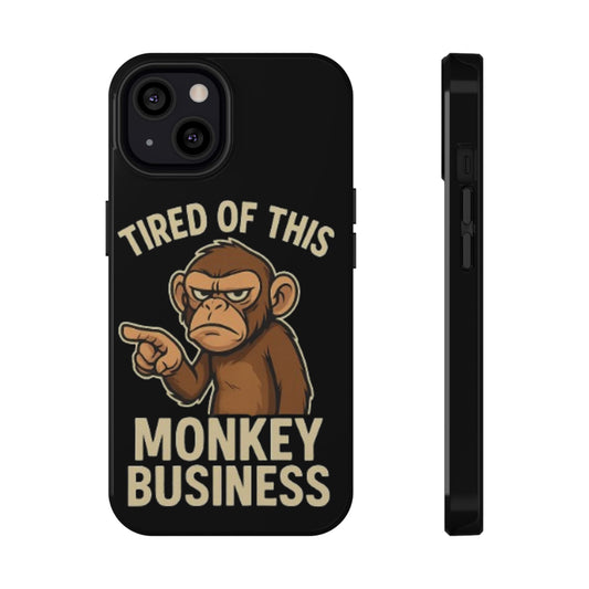 Humorous Monkey Business Phone Case - Impact-Resistant Cover for Fun-Loving Individuals