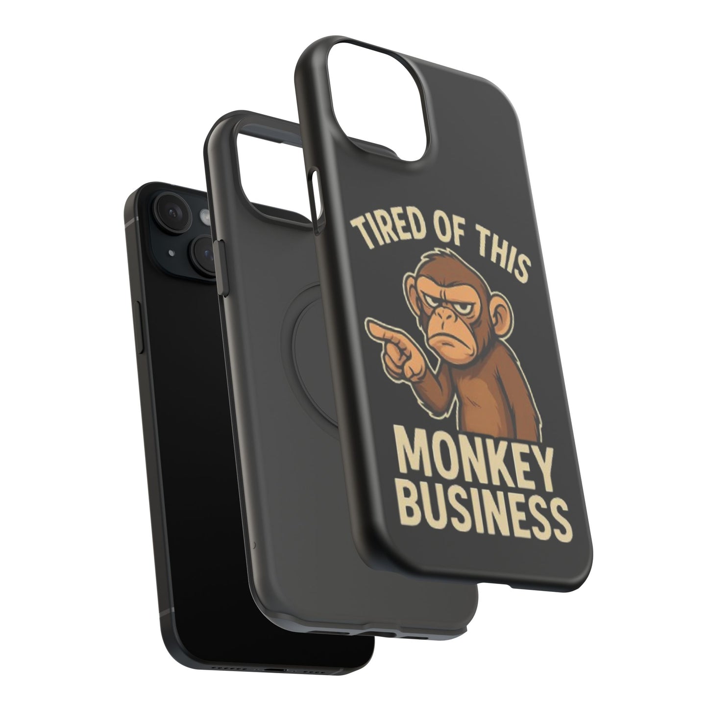 Humorous Monkey Business Phone Case - Impact-Resistant Cover for Fun-Loving Individuals
