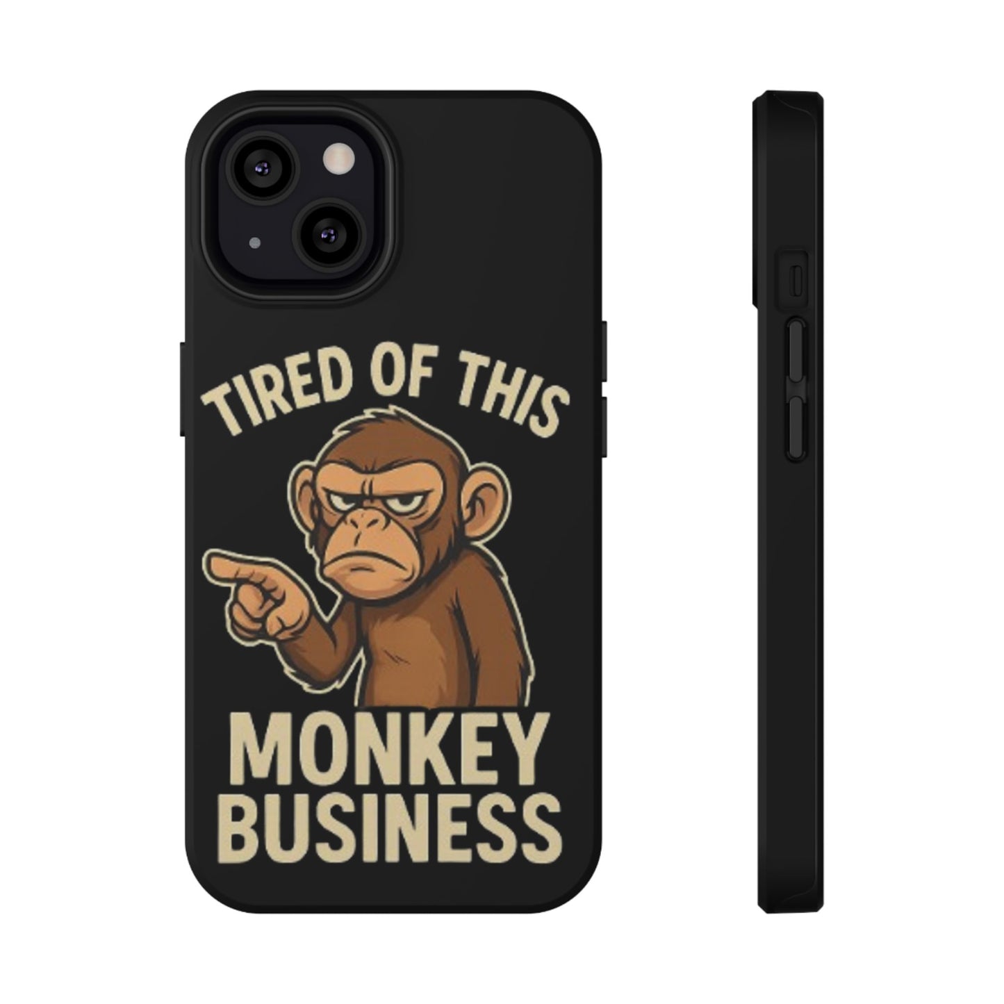 Humorous Monkey Business Phone Case - Impact-Resistant Cover for Fun-Loving Individuals
