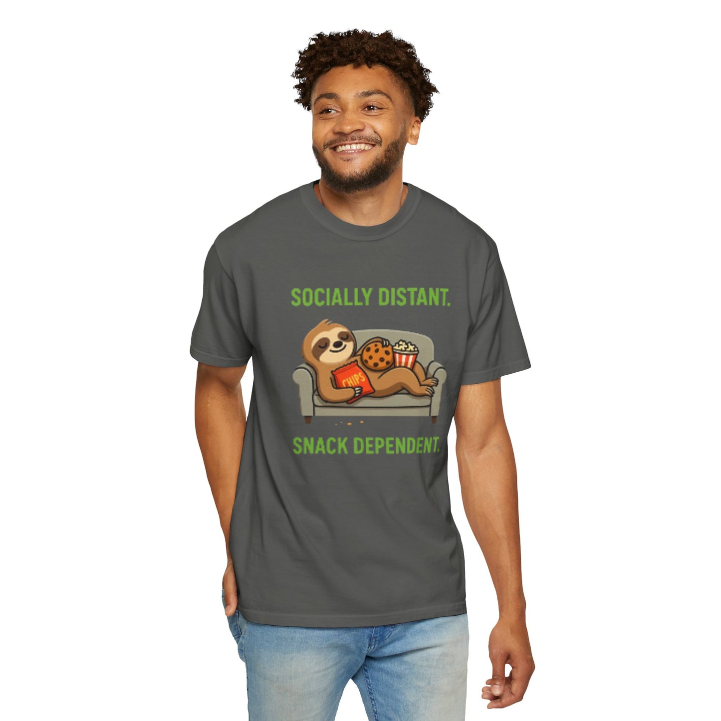 Socially Distant Snack Dependent T-Shirt for Sloth Lovers