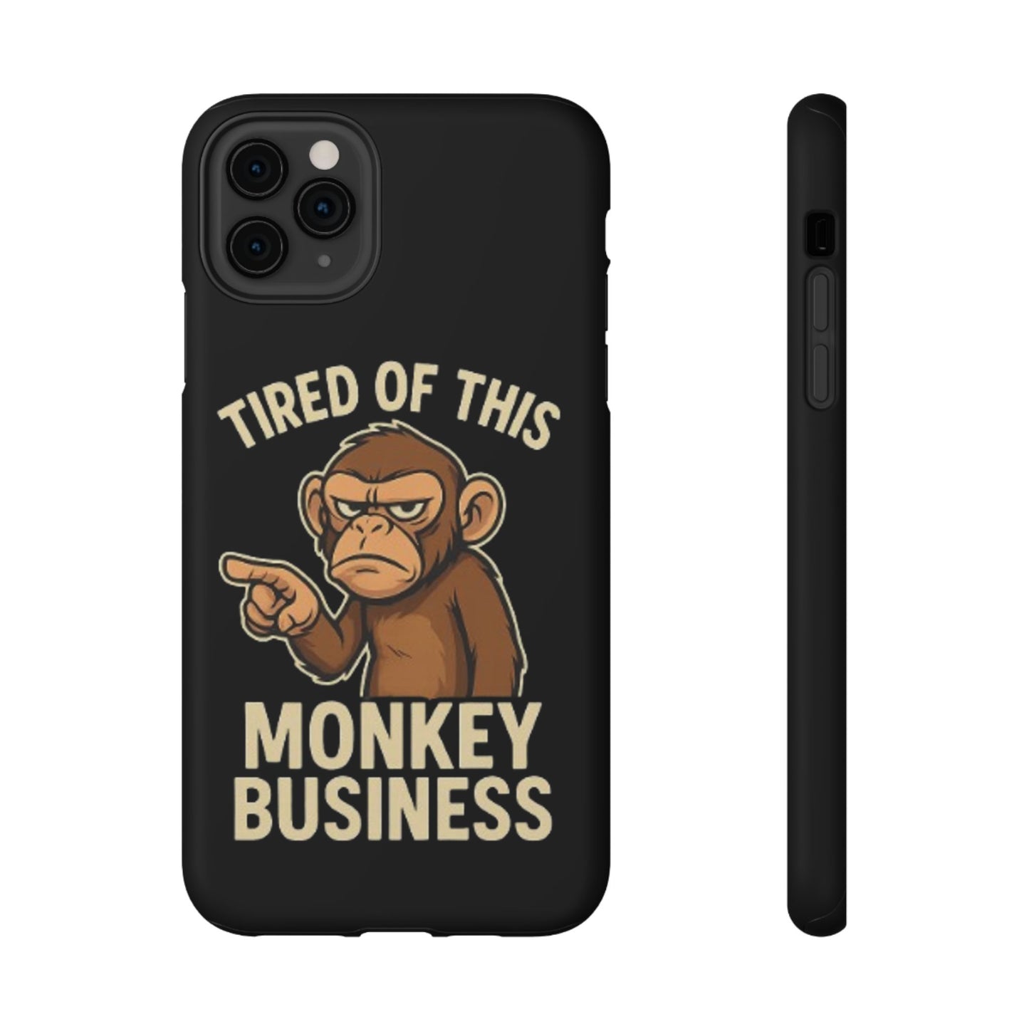 Humorous Monkey Business Phone Case - Impact-Resistant Cover for Fun-Loving Individuals