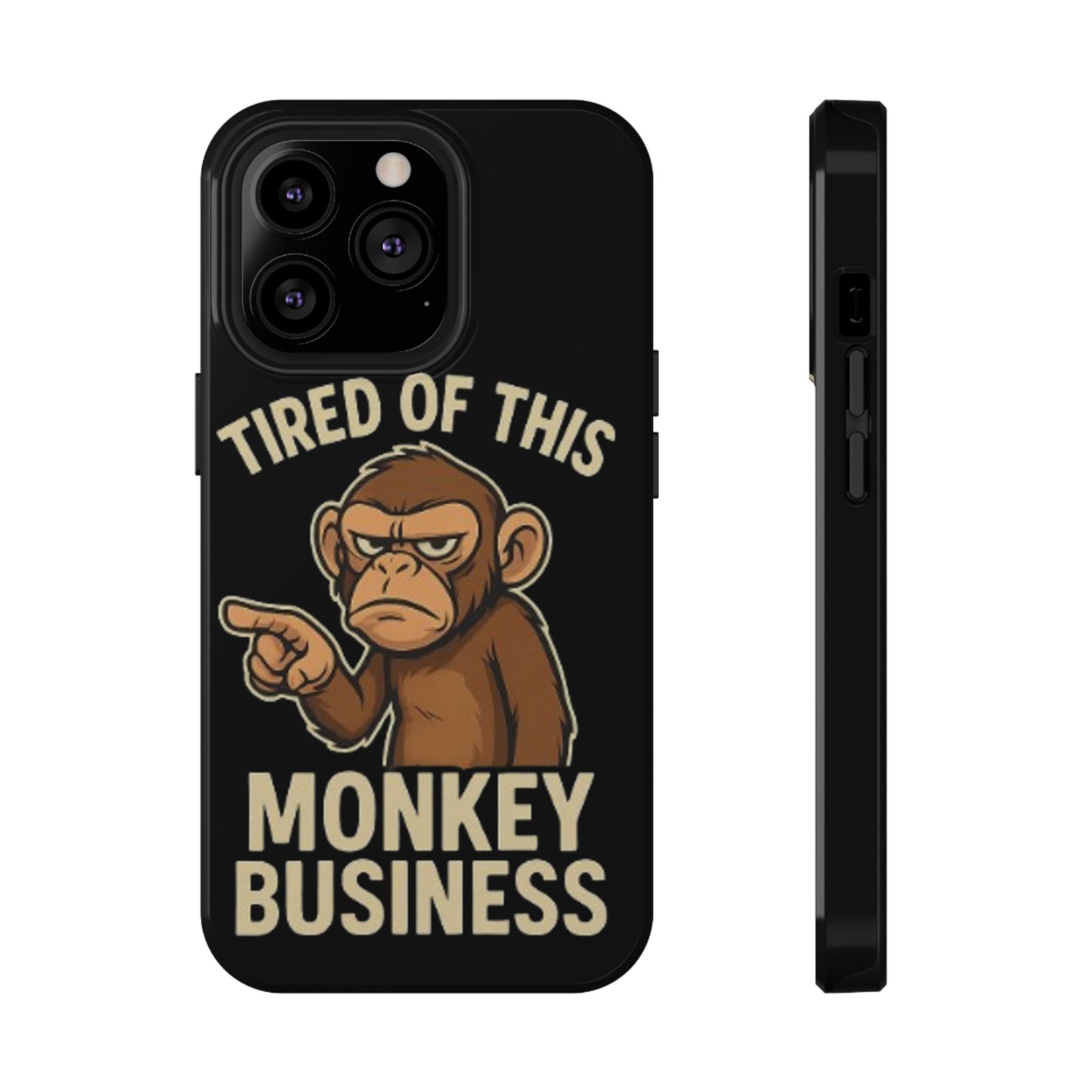 Humorous Monkey Business Phone Case - Impact-Resistant Cover for Fun-Loving Individuals