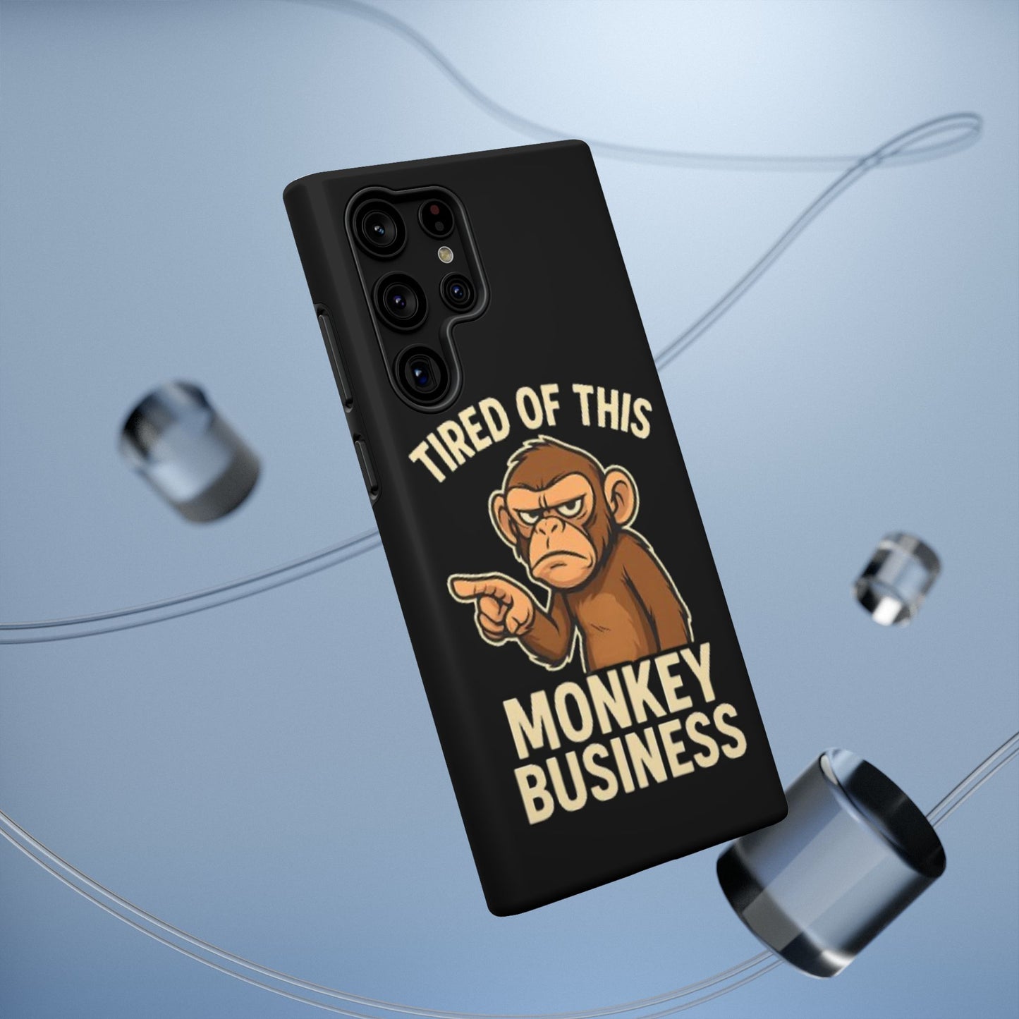 Humorous Monkey Business Phone Case - Impact-Resistant Cover for Fun-Loving Individuals