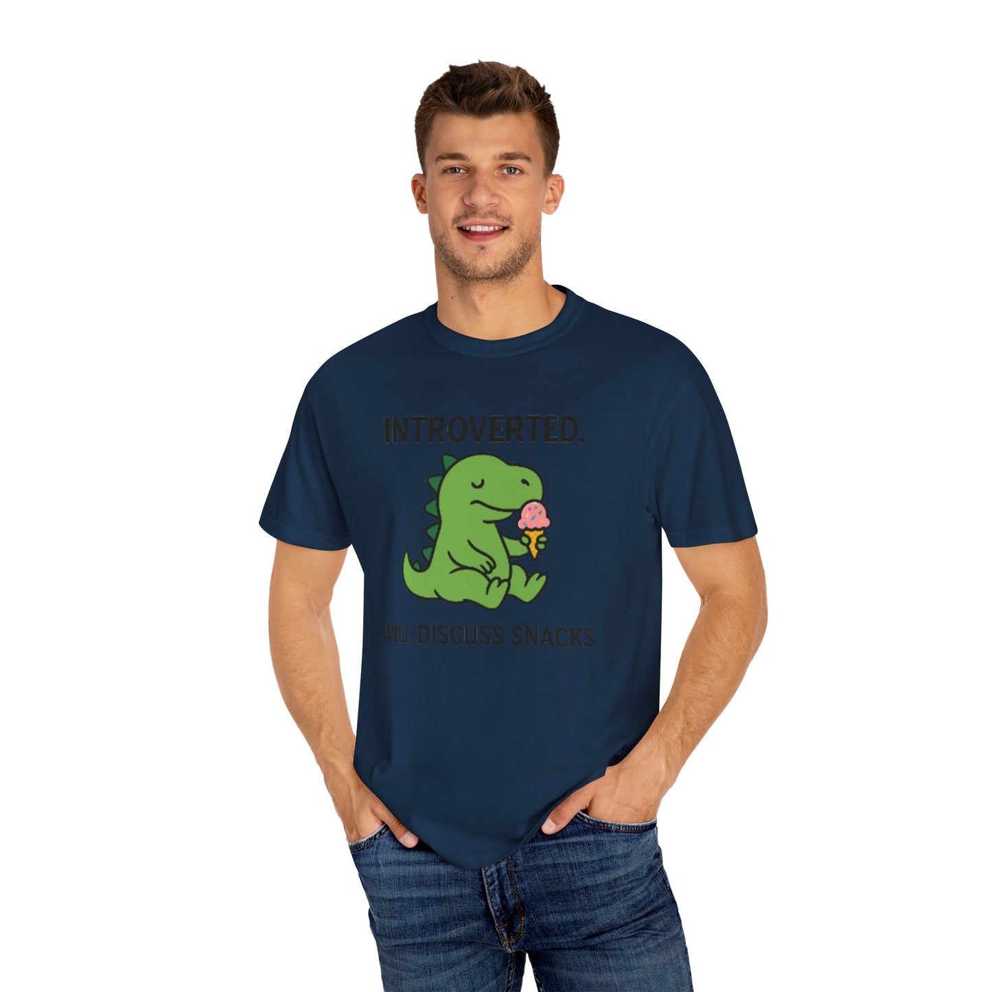 Introverted Dinosaur T-Shirt - Funny Snack Lover Gift