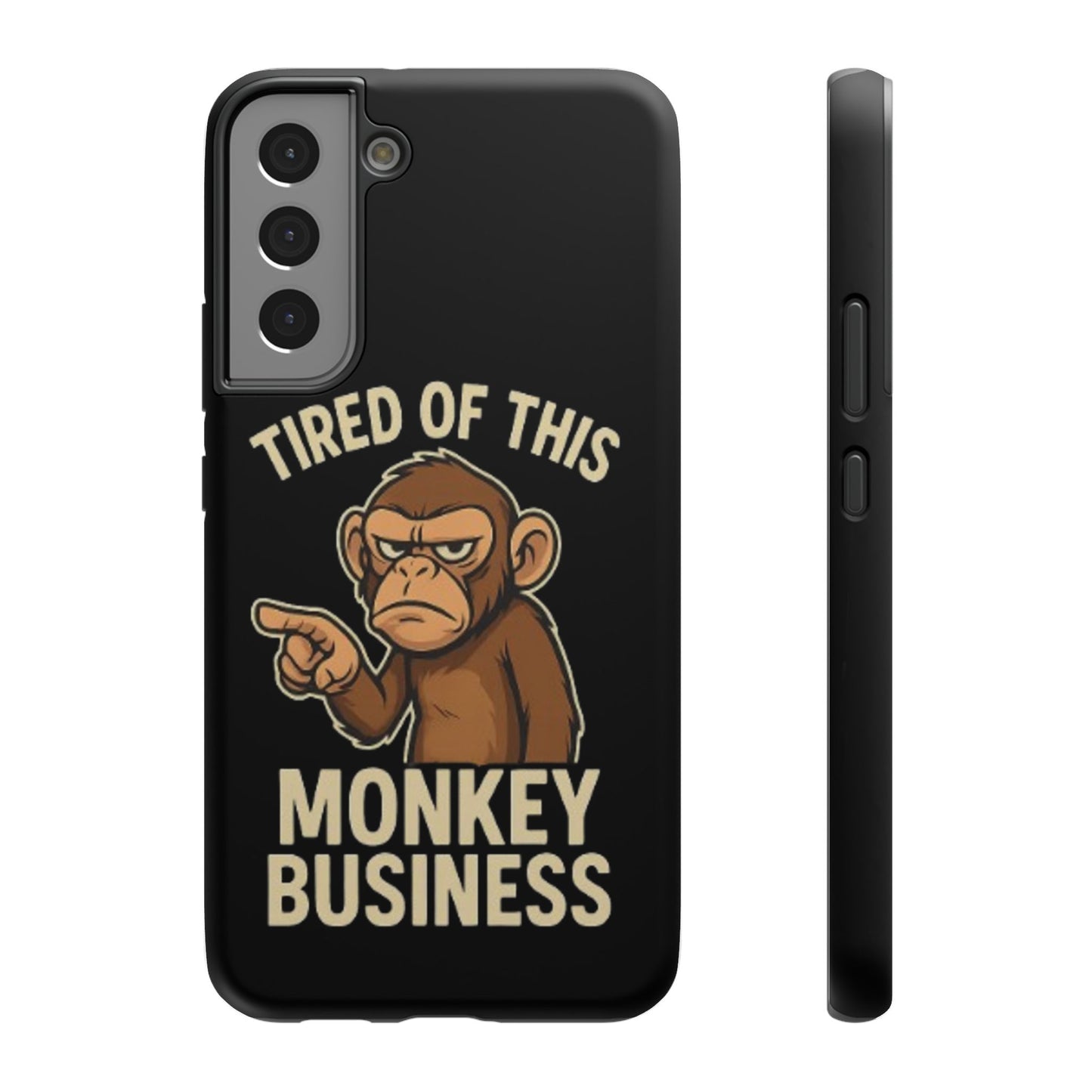 Humorous Monkey Business Phone Case - Impact-Resistant Cover for Fun-Loving Individuals