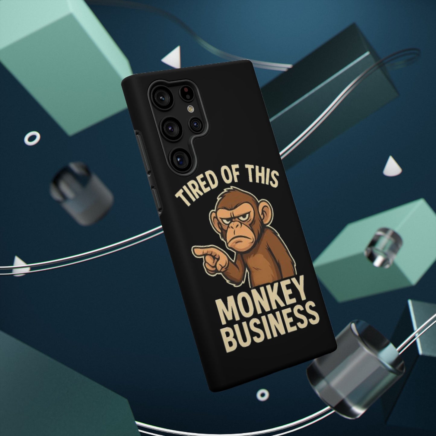 Humorous Monkey Business Phone Case - Impact-Resistant Cover for Fun-Loving Individuals