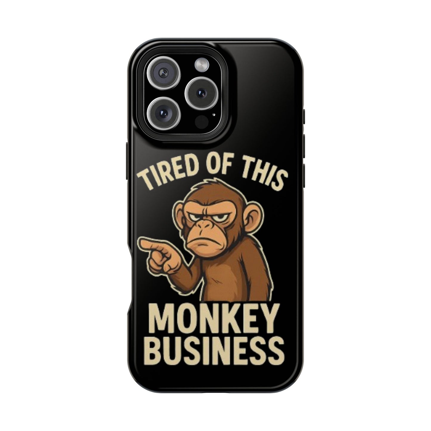 Humorous Monkey Business Phone Case - Impact-Resistant Cover for Fun-Loving Individuals