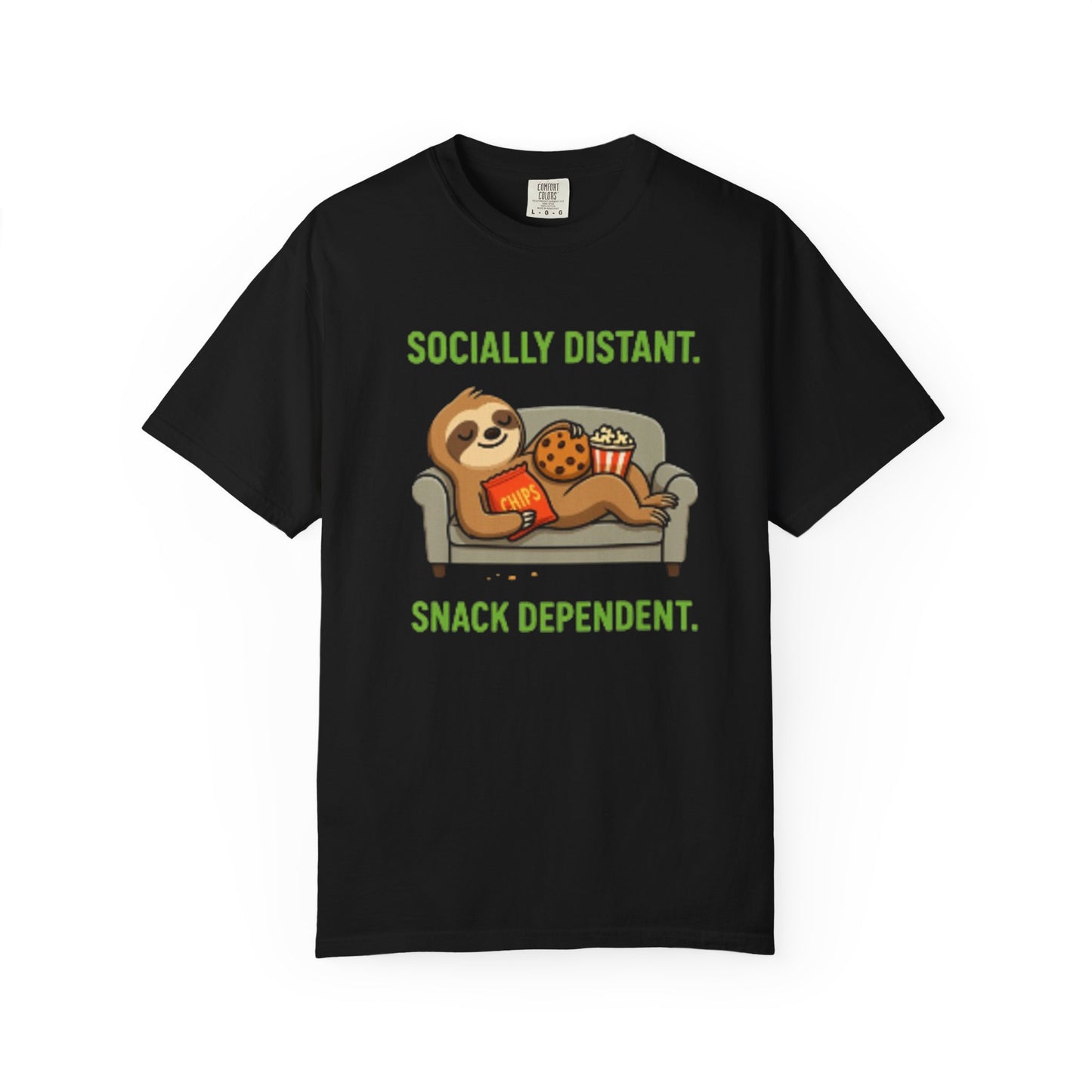 Socially Distant Snack Dependent T-Shirt for Sloth Lovers