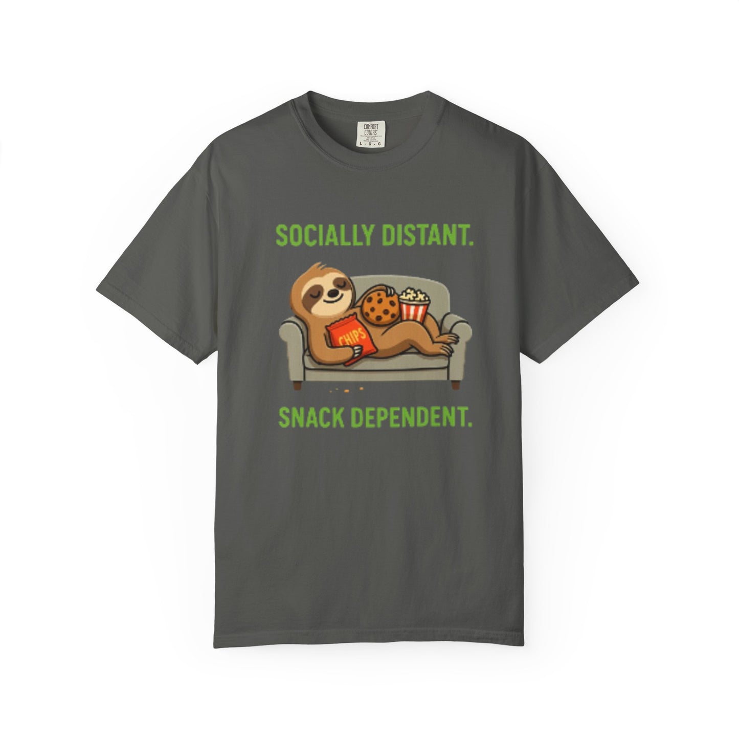 Socially Distant Snack Dependent T-Shirt for Sloth Lovers