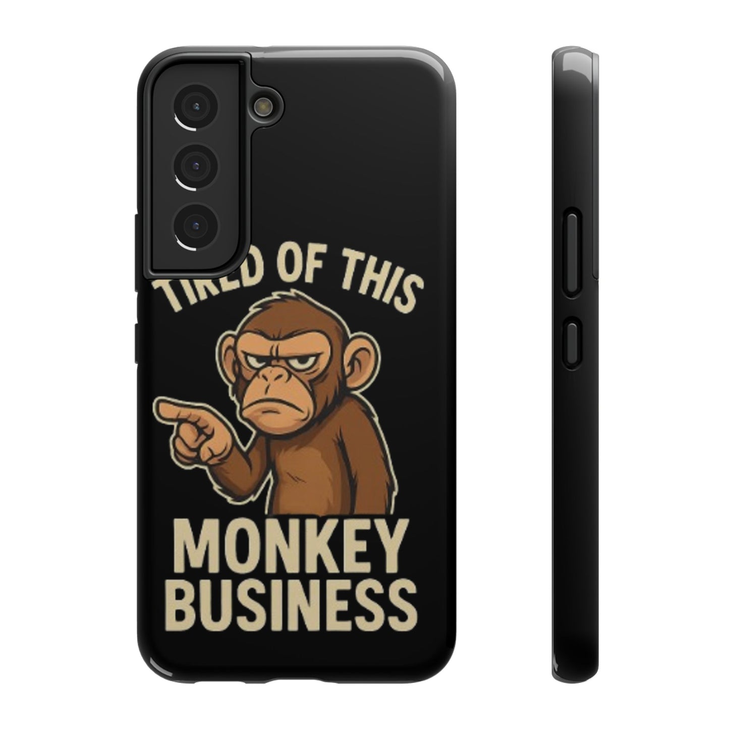 Humorous Monkey Business Phone Case - Impact-Resistant Cover for Fun-Loving Individuals