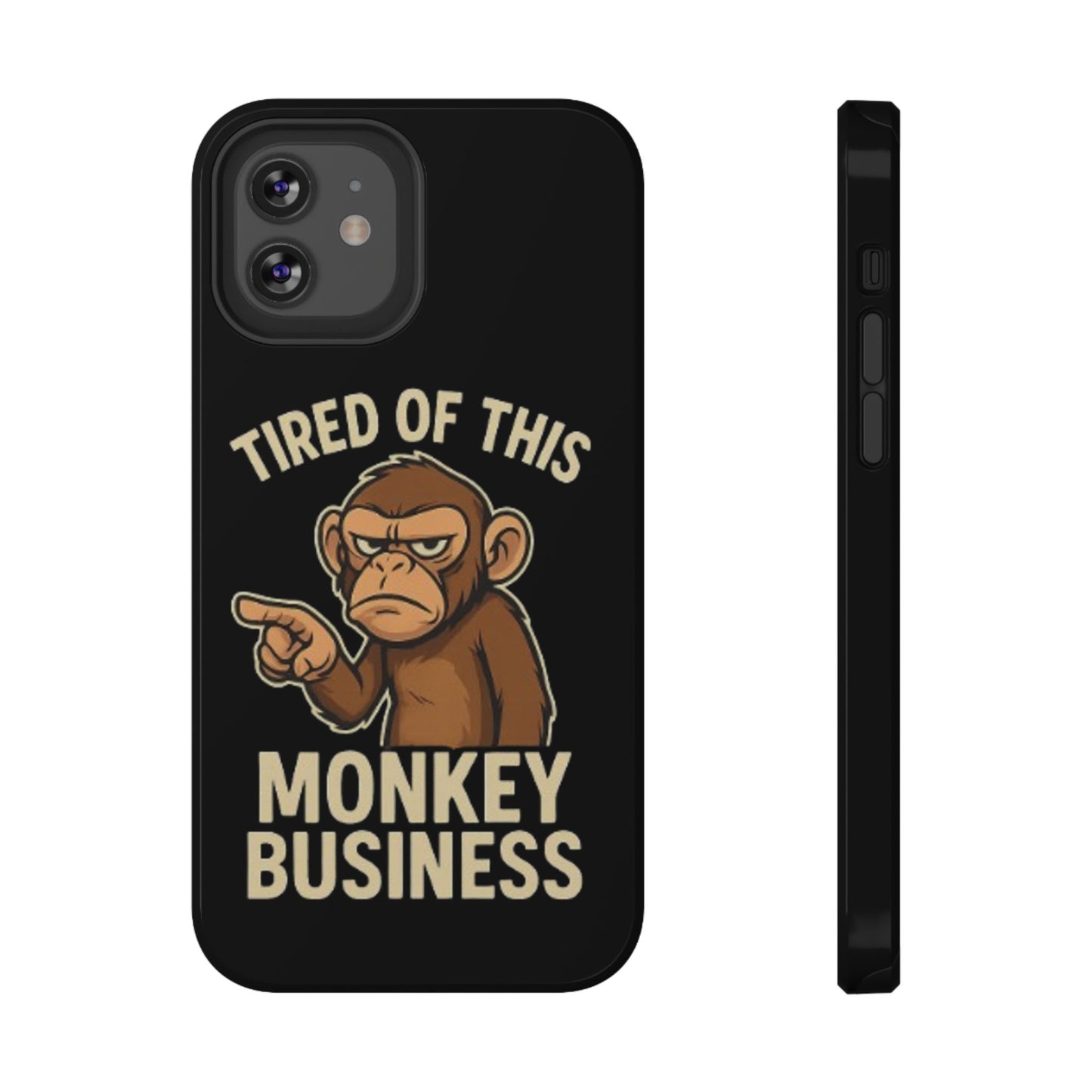 Humorous Monkey Business Phone Case - Impact-Resistant Cover for Fun-Loving Individuals