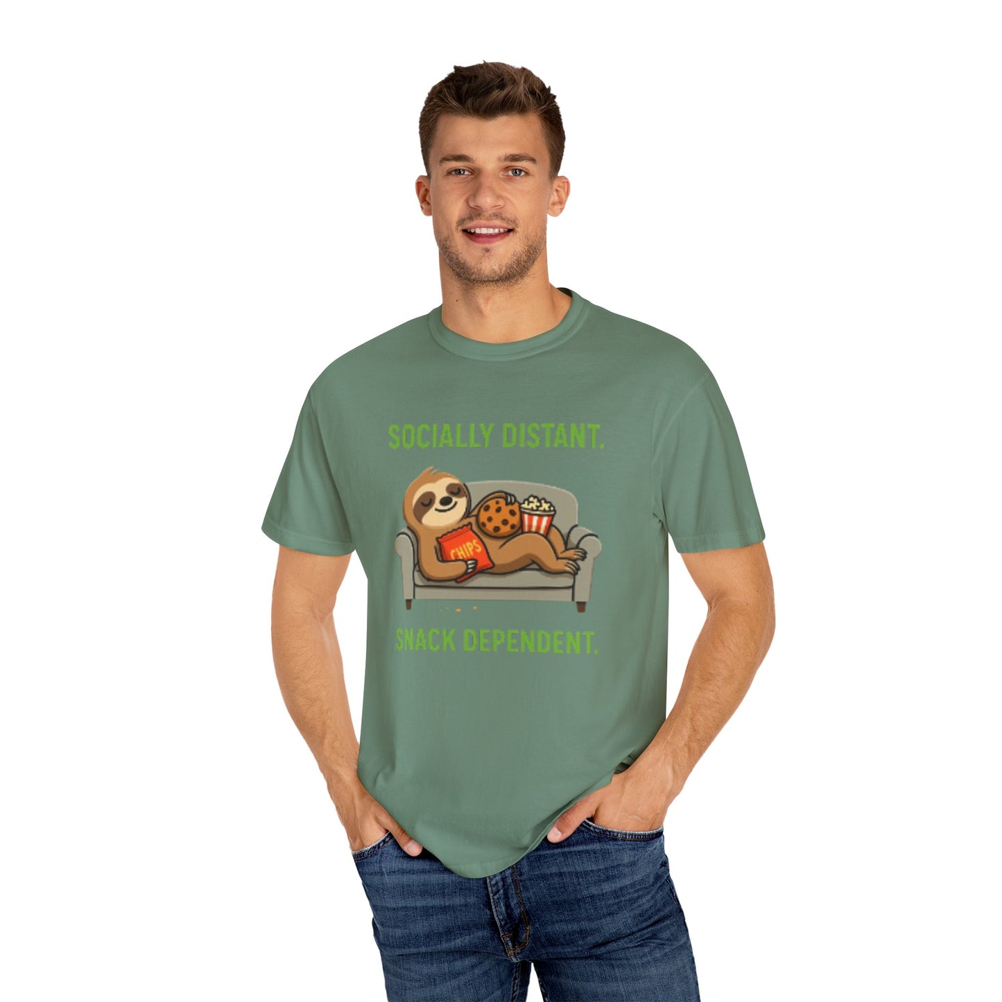 Socially Distant Snack Dependent T-Shirt for Sloth Lovers