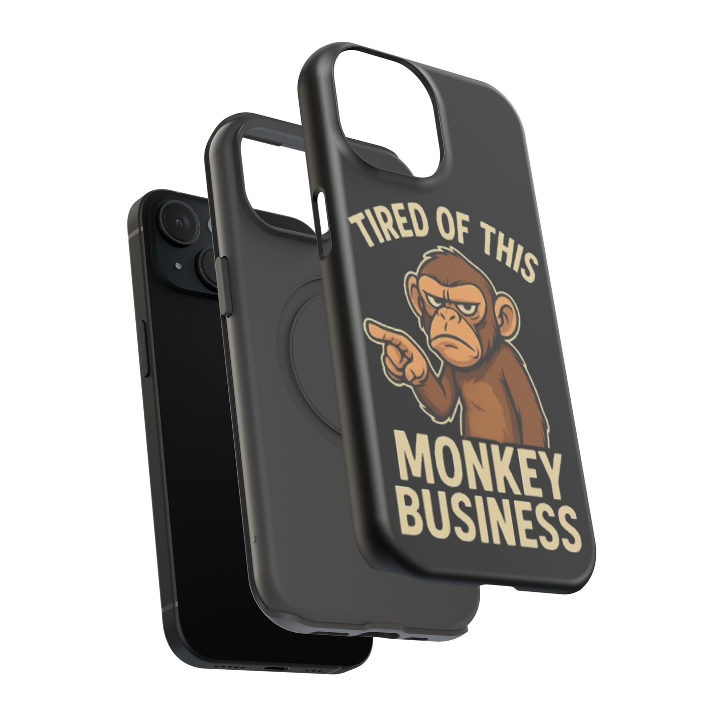 Humorous Monkey Business Phone Case - Impact-Resistant Cover for Fun-Loving Individuals
