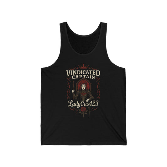 Vintage-Inspired Unisex Jersey Tank - "Vindicated Captain", Retro Summer Top, Casual Wear, Gift for Friends, Festival Attire, Unique [...]