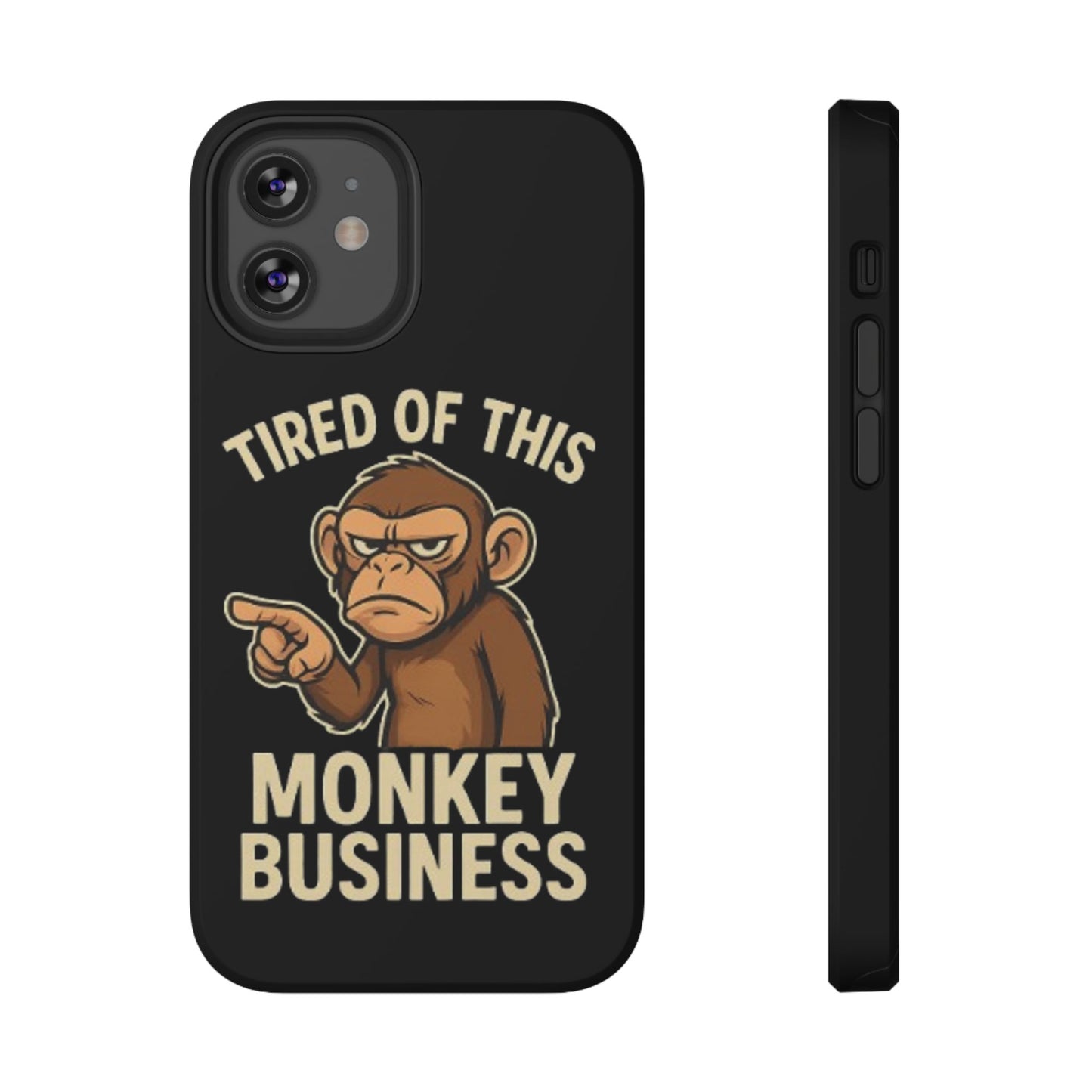 Humorous Monkey Business Phone Case - Impact-Resistant Cover for Fun-Loving Individuals