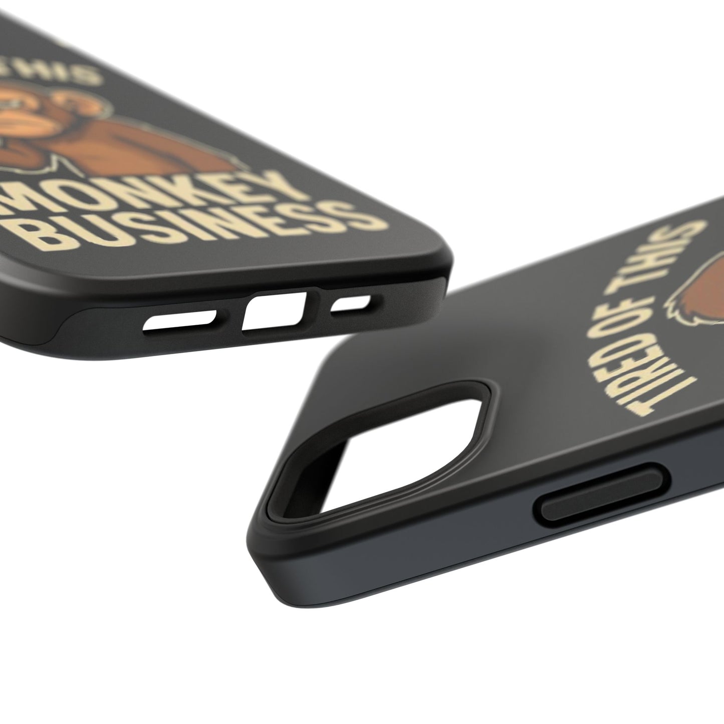 Humorous Monkey Business Phone Case - Impact-Resistant Cover for Fun-Loving Individuals