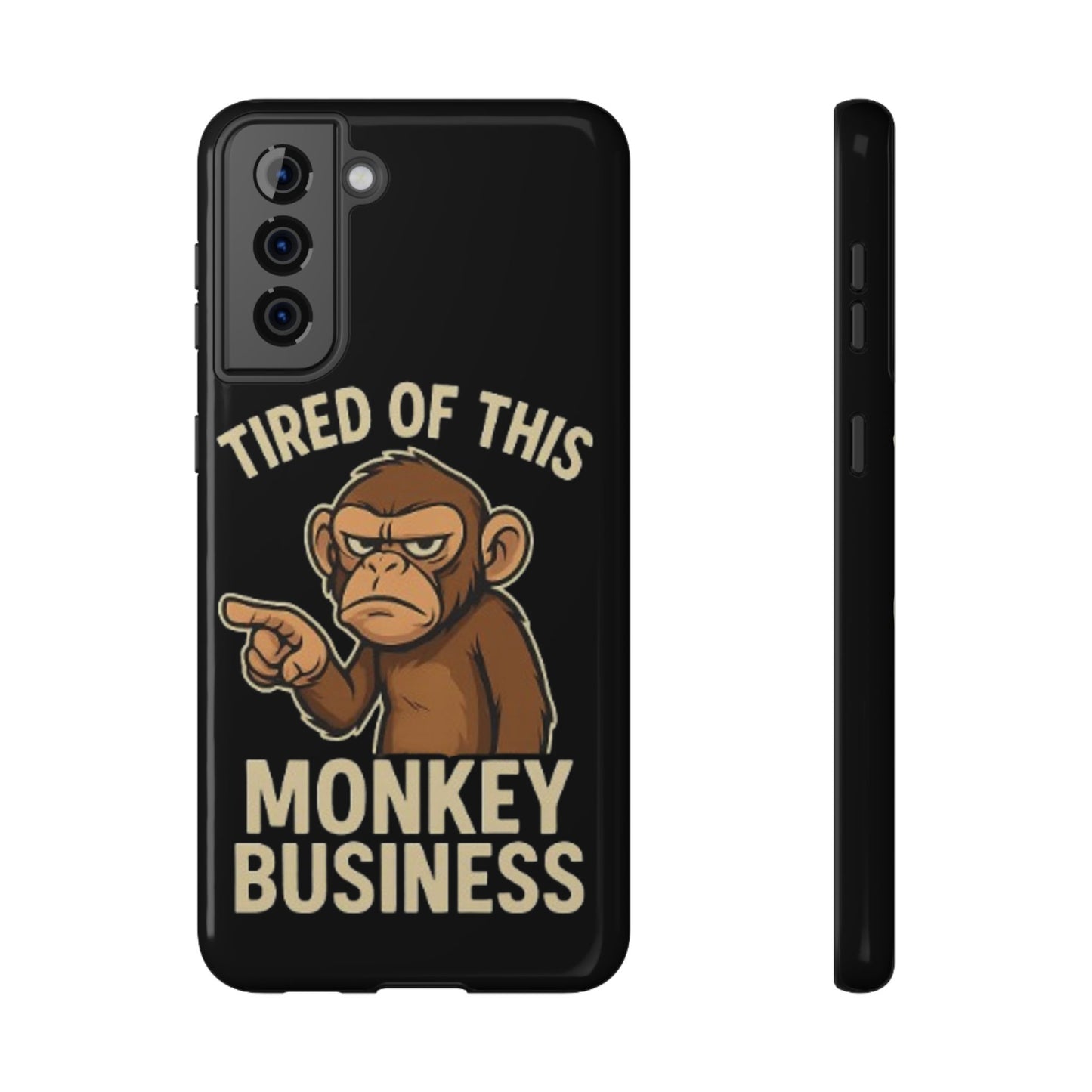 Humorous Monkey Business Phone Case - Impact-Resistant Cover for Fun-Loving Individuals
