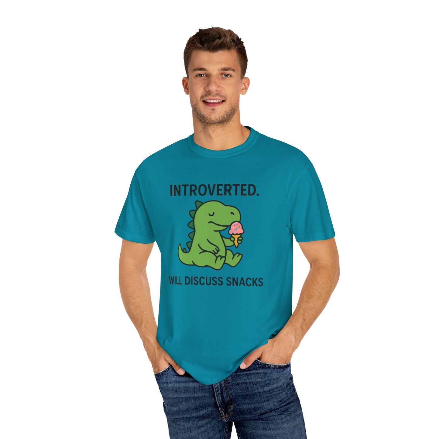 Introverted Dinosaur T-Shirt - Funny Snack Lover Gift