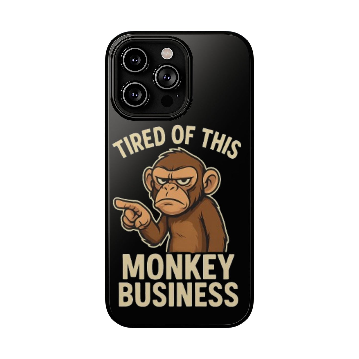 Humorous Monkey Business Phone Case - Impact-Resistant Cover for Fun-Loving Individuals