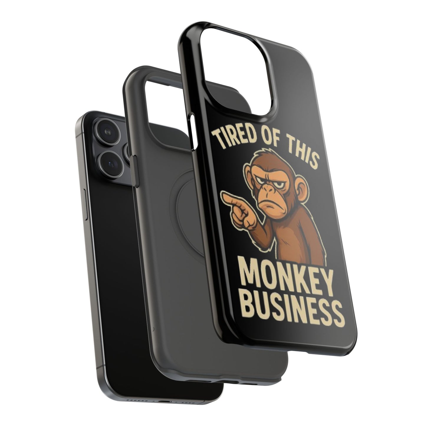 Humorous Monkey Business Phone Case - Impact-Resistant Cover for Fun-Loving Individuals